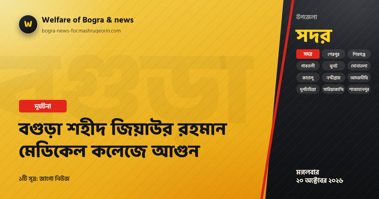 বগুড়া শহীদ জিয়াউর রহমান মেডিকেল কলেজে আগুন