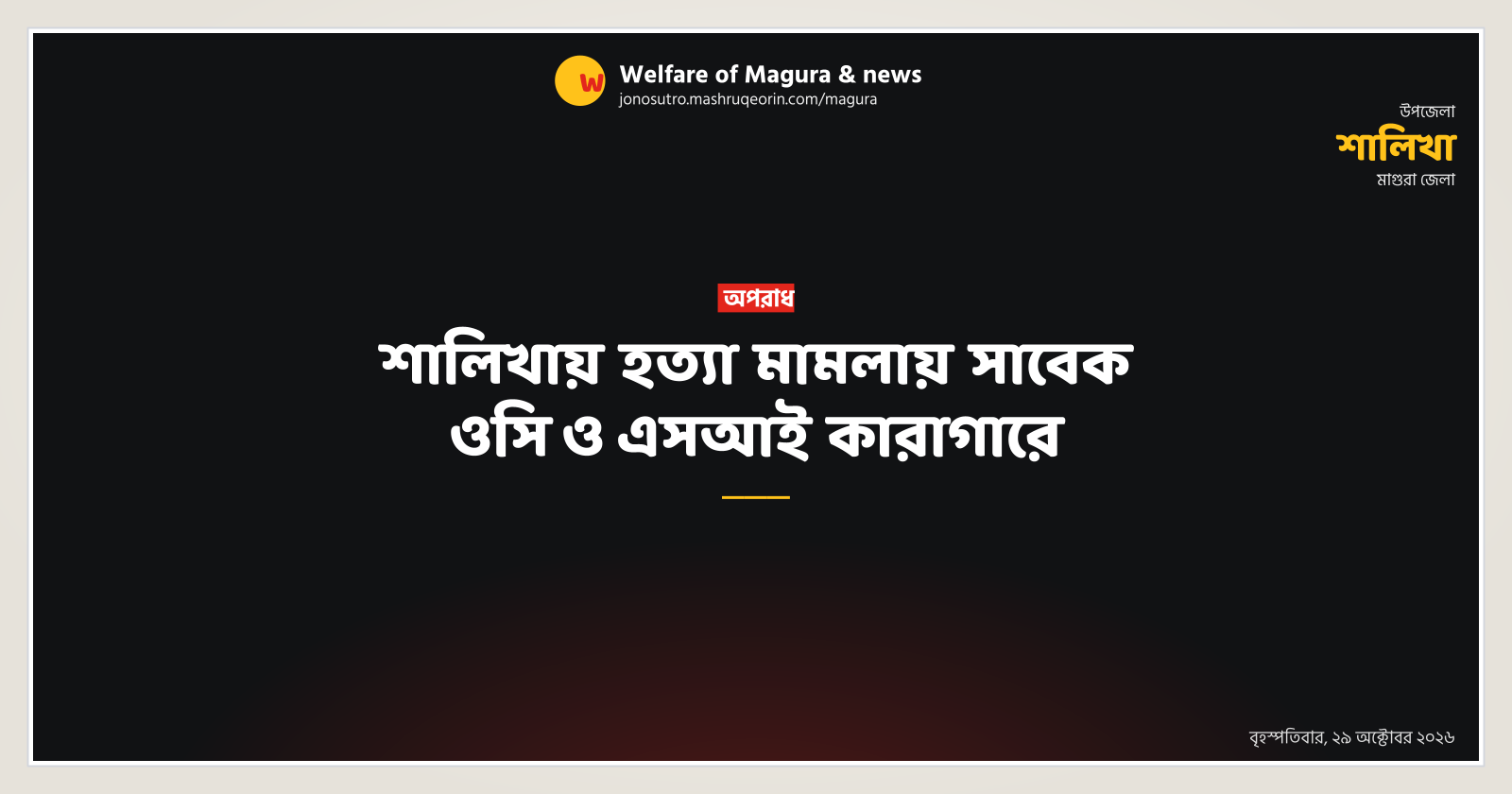 শালিখায় হত্যা মামলায় সাবেক ওসি ও এসআই কারাগারে